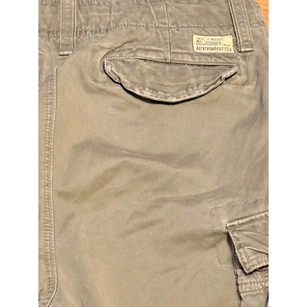 Abercrombie & Fitch AF Cargo Shorts Gray Military Utility Cotton Grunge *SZ 32